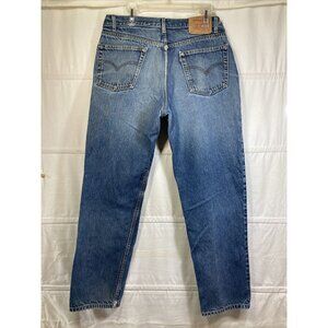 VTG Levis 550 Jeans Mens Tag 36x32 Medium Denim Distressed Faded Actual 34x31